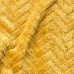 EMINZA Plaid doux flanelle (220 x 240 cm) Zag Jaune moutarde
