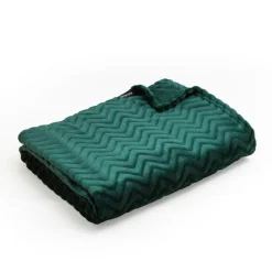 EMINZA Plaid doux flanelle (130 x 180 cm) Zag Vert Hot