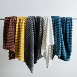 EMINZA Plaid doux (125 x 150 cm) Dune Gris Anthracite Hot