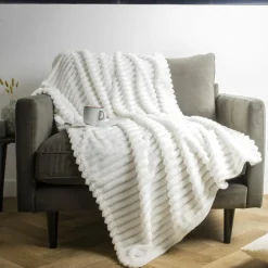 EMINZA Plaid doux (125 x 150 cm) Dune Ivoire Sale
