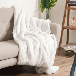 ATMOSPHERA Plaid doux (120 x 160 cm) Manoir Blanc Best