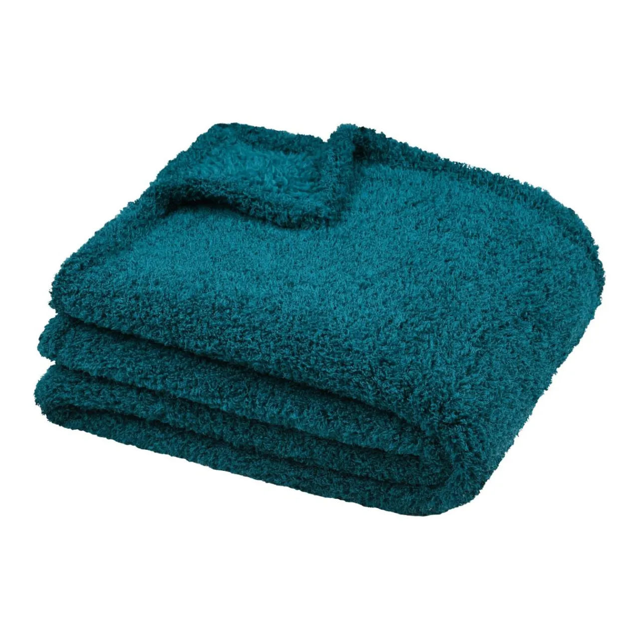 LOVELY CASA Plaid doux (180 x 220 cm) Montreal Bleu pétrole Outlet