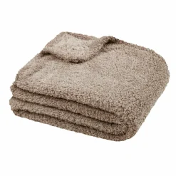 LOVELY CASA Plaid doux (180 x 220 cm) Montreal Taupe clair