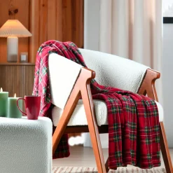 STOF Plaid doux (130 x 160 cm) Willis Rouge Clearance