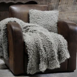 LOVELY CASA Plaid fausse fourrure (160 cm) Mouton Taupe Outlet