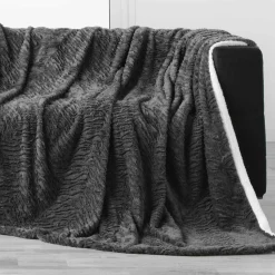 DOUCEUR D'INTERIEUR Plaid fausse fourrure (150 cm) Toronto Taupe foncé Sale