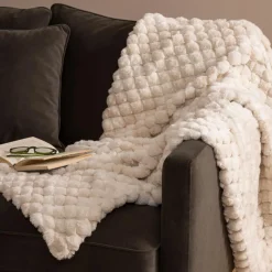 Atmosphera, cru017dateur d'intu017drieur Plaid fausse fourrure (120 x 160 cm) Adriel Beige Best