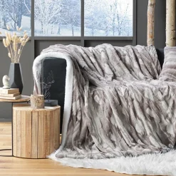 DOUCEUR D'INTERIEUR Plaid fausse fourrure (180 x 220 cm) Caribou Taupe Hot