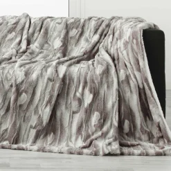 DOUCEUR D'INTERIEUR Plaid fausse fourrure (180 x 220 cm) Caribou Taupe Hot