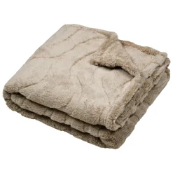 STOF Plaid fausse fourrure (130 x 160 cm) Fauves Beige