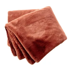 EMINZA Plaid fausse fourrure (140 x 200 cm) Finn Terracotta Discount