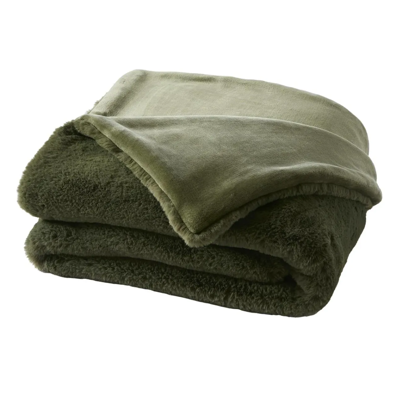 EMINZA Plaid fausse fourrure (140 x 200 cm) Finn Vert kaki Hot