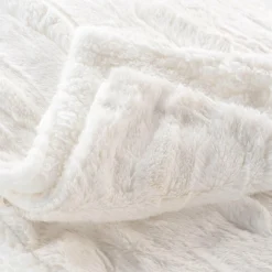 douceur d'intu017drieur Plaid fausse fourrure (180 x 220 cm) Foxy Ecru Beige Outlet