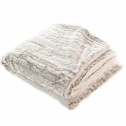 douceur d'intu017drieur Plaid fausse fourrure (125 x 150 cm) Lynx Beige Clearance