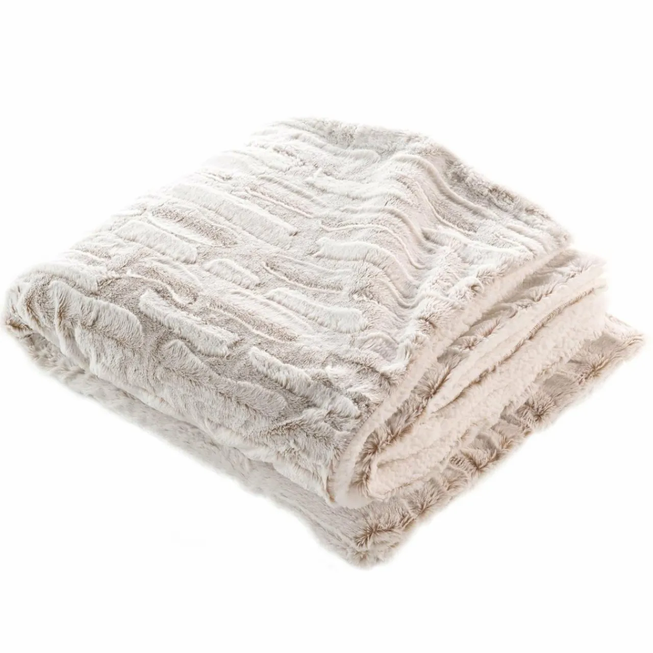 douceur d'intu017drieur Plaid fausse fourrure (180 x 220 cm) Lynx Beige Outlet