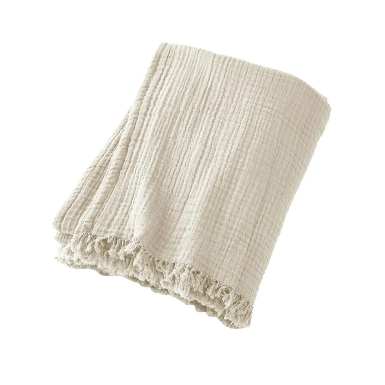 EMINZA Plaid gaze de coton (180 x 220 cm) Gaïa pampa Beige Sale