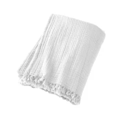 EMINZA Plaid gaze de coton (180 x 220 cm) Gaïa chantilly Blanc Online