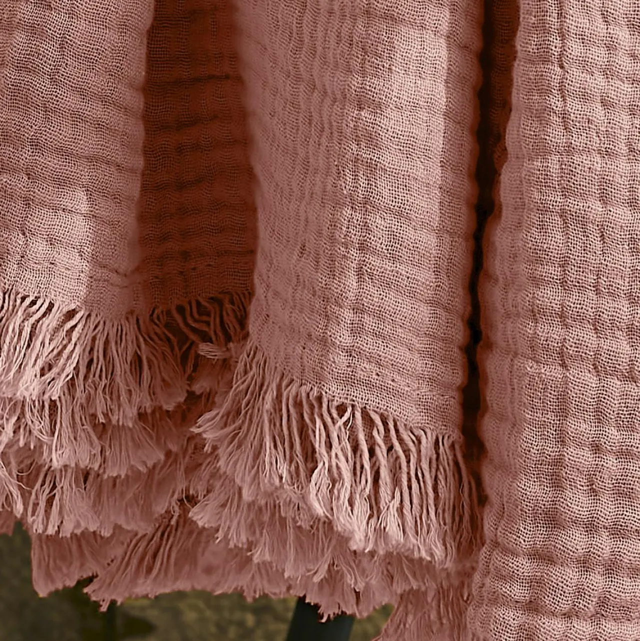 EMINZA Plaid gaze de coton (130 x 160 cm) Gaïa Rose Pêche