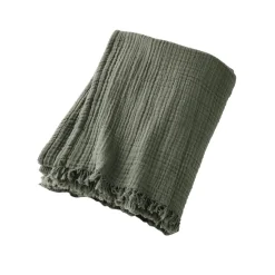 EMINZA Plaid gaze de coton (130 x 160 cm) Gaïa Vert romarin Best