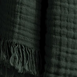 EMINZA Plaid gaze de coton (180 x 220 cm) Gaïa Vert sapin Hot