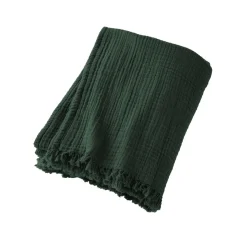 EMINZA Plaid gaze de coton (130 x 160 cm) Gaïa Vert sapin