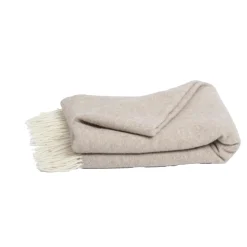 l'Effet Papillon Plaid laine et cachemire (140 x 200 cm) Côme Beige Outlet