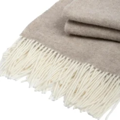 l'Effet Papillon Plaid laine et cachemire (140 x 200 cm) Côme Beige Outlet