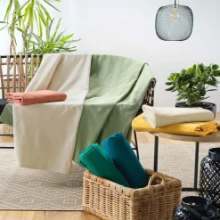 DOUCEUR D'INTERIEUR Plaid polycoton (220 x 240 cm) Lucile Ecru Best