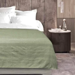 DOUCEUR D'INTERIEUR Plaid polycoton (180 x 220 cm) Lucile Vert sauge Clearance