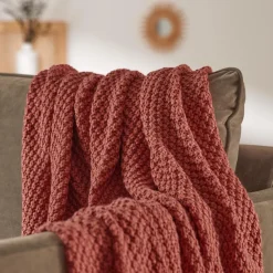 EMINZA Plaid tricot (125 x 150 cm) Tessa Terracotta Online