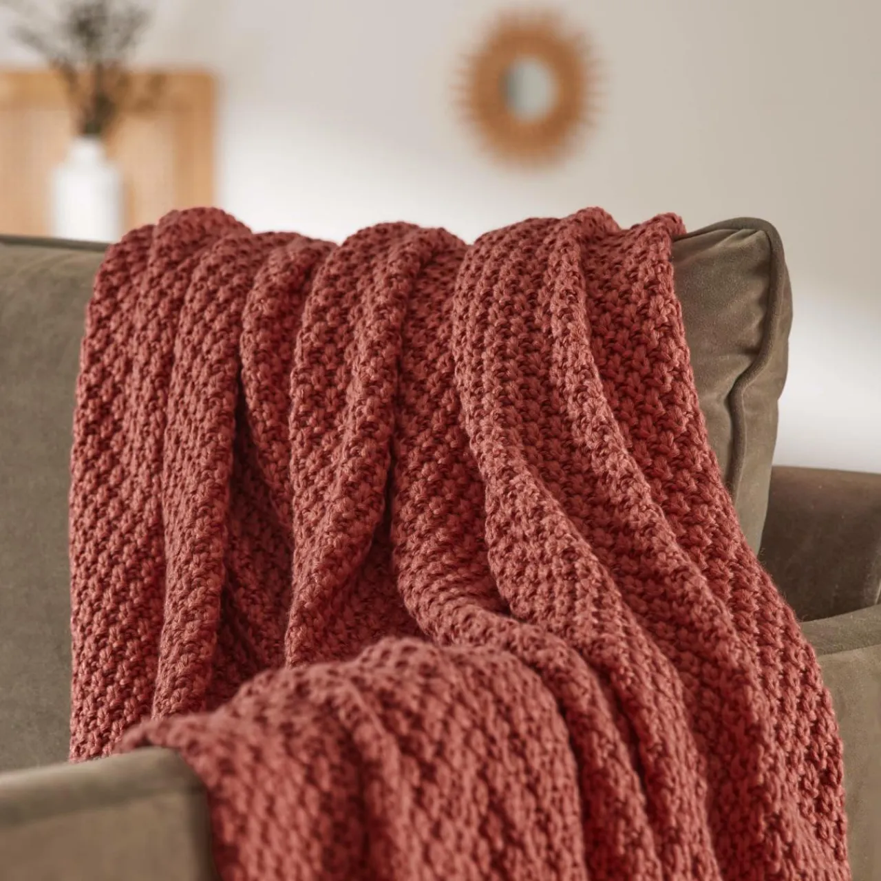 EMINZA Plaid tricot (125 x 150 cm) Tessa Terracotta Online