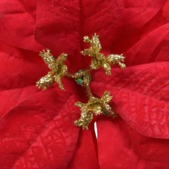KAEMINGK Poinsettia de Noël Giana sur clip (D26 cm) Rouge Outlet