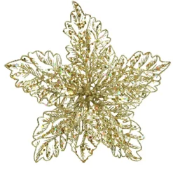 KAEMINGK Poinsettia de Noël paillettes sur clip (D23,5 cm) Or Outlet