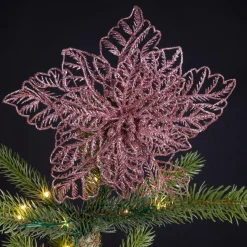 KAEMINGK Poinsettia de Noël paillettes sur clip (D23 cm) Rose poudré Online