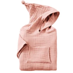 EMINZA Poncho de bain enfant gaze de coton 2/5 ans Gaïa Rose Pêche Hot