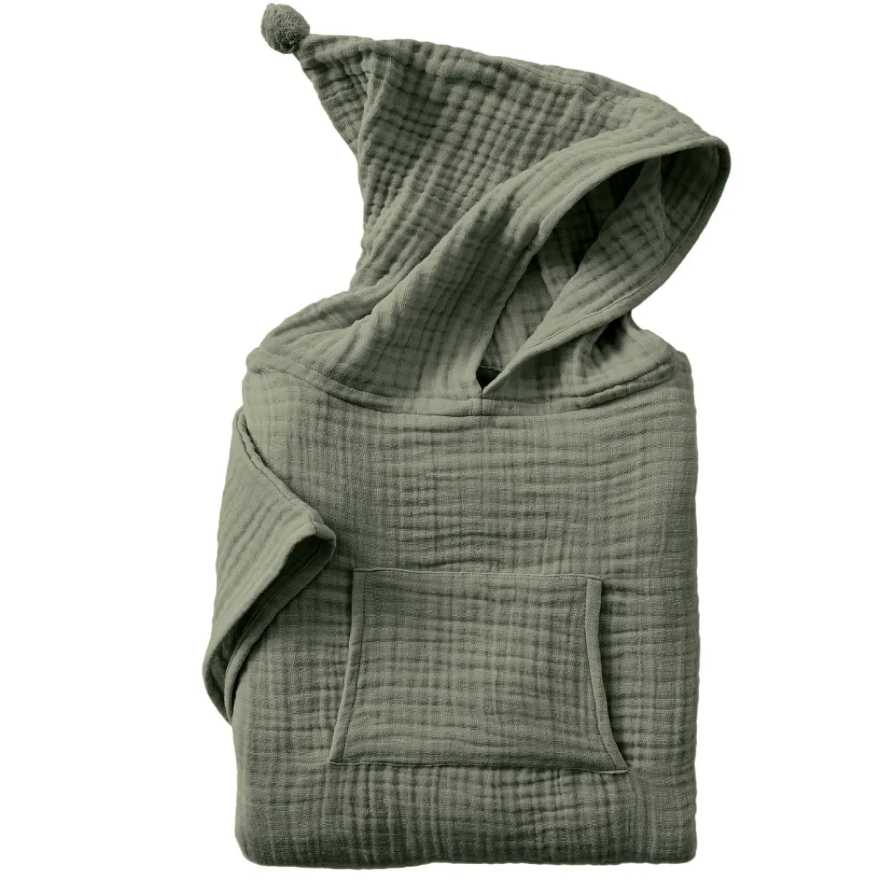 EMINZA Poncho de bain enfant gaze de coton 2/5 ans Gaïa Vert romarin Online