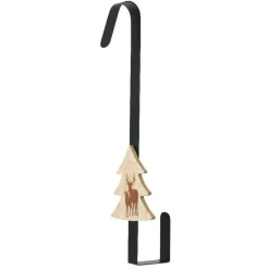 KAEMINGK Porte-couronne pour porte (H38 cm) Sapin et rennes Noir