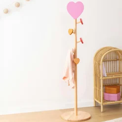 Atmosphera cru017dateur d'intu017drieur for kids Porte manteau enfant bois (H135 cm) Amour Rose Sale