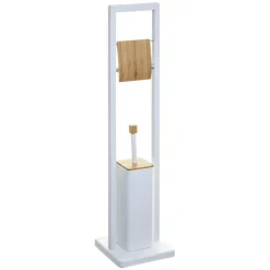 ATMOSPHERA Porte-papier toilettes et brosse WC Natureo Blanc Discount