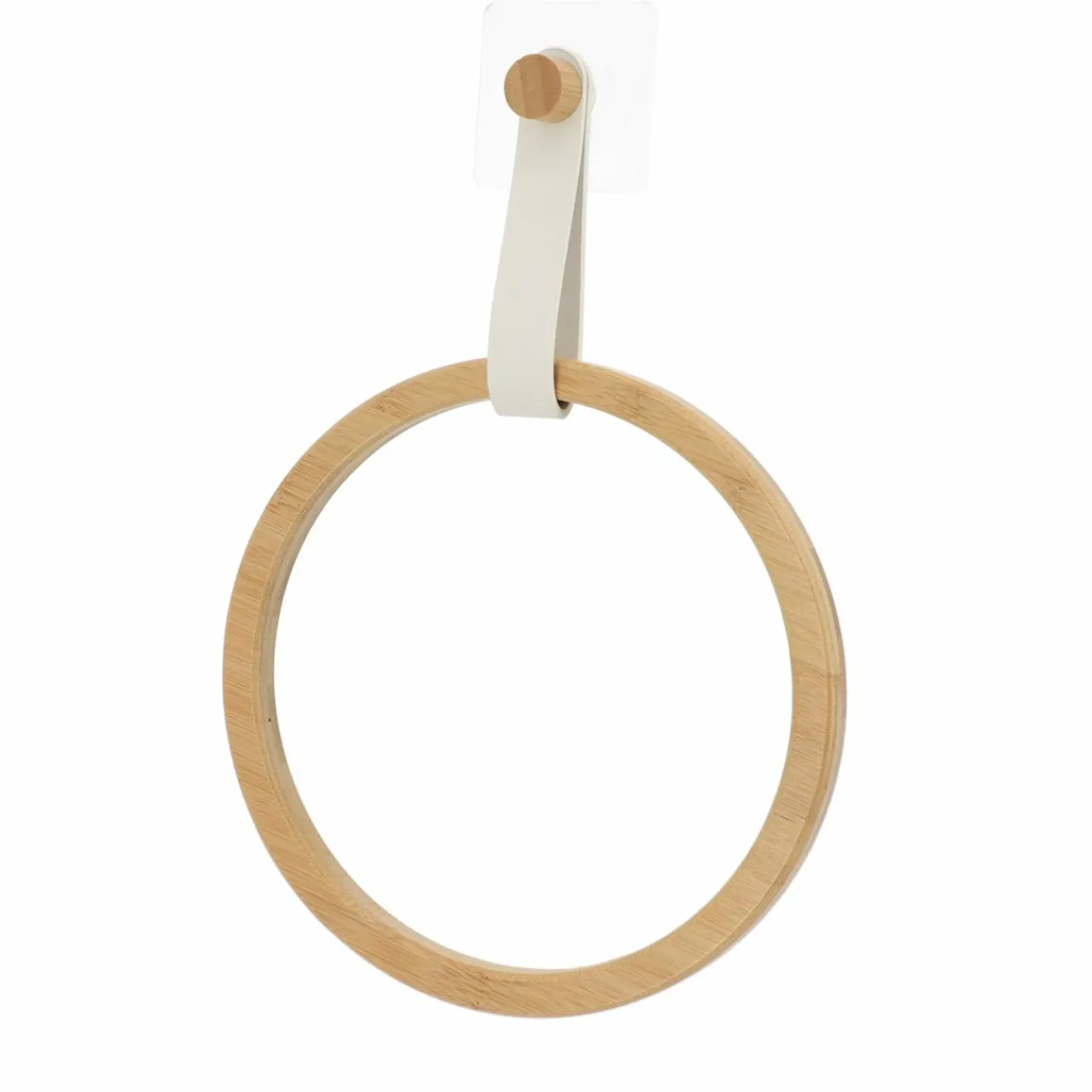 TENDANCE Porte serviette adhésif arrondi (D21 cm) Easy Chic Blanc Best