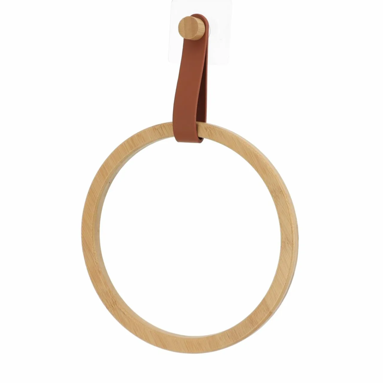 TENDANCE Porte serviette adhésif arrondi (D21 cm) Easy Chic Caramel Hot