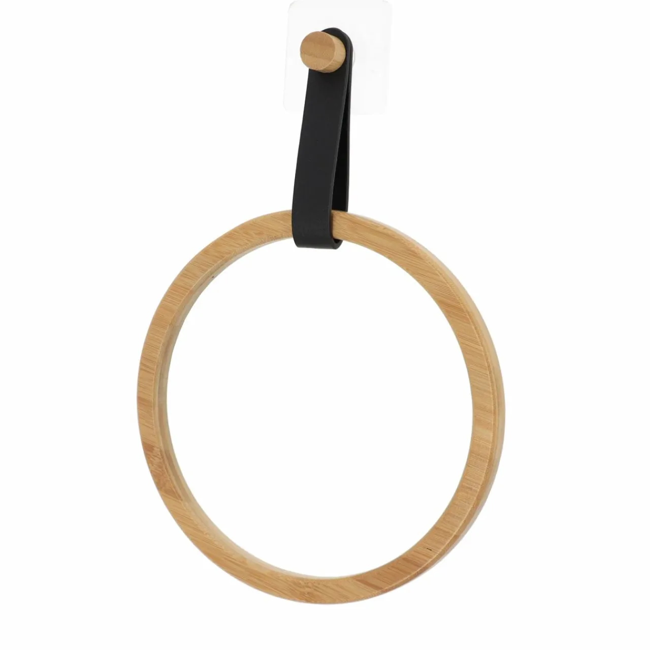TENDANCE Porte serviette adhésif arrondi (D21 cm) Easy Chic Noir Sale