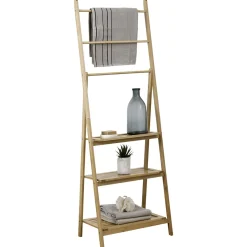 TENDANCE Porte serviette avec tablette de rangement bambou (H152 cm) Hanoï Naturel Discount