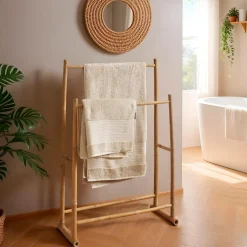 TENDANCE Porte serviette canne de bambou 2 niveaux (H105 cm) Hanoï Naturel Outlet