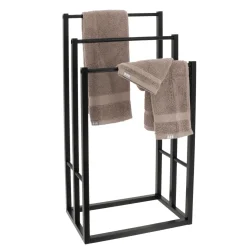 TENDANCE Porte serviette en bambou 3 niveaux (H82 cm) Japandi Noir Best