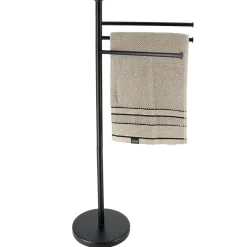 TENDANCE Porte serviette 3 niveaux en métal (H86 cm) Homy Noir New