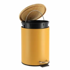 TENDANCE Poubelle à pédale avec frein de chute Timeless Jaune moutarde New
