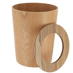 TENDANCE Poubelle salle de bain façon chêne Scandi Beige Outlet