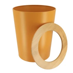 TENDANCE Poubelle salle de bain 5L Purebamboo Jaune moutarde New