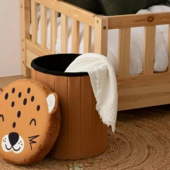 Atmosphera cru017dateur d'intu017drieur for kids Pouf coffre pliant enfant (H38 cm) Léopard Marron Hot